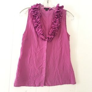 Ann Taylor XS 100% Silk Tank Top Blouse Purple